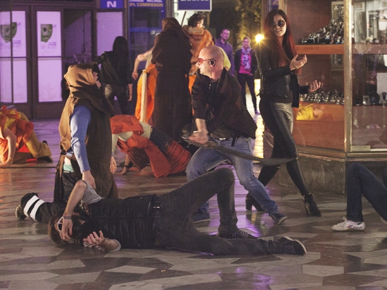 Druhé město | <h4>Divadlo Vosto5, VerTeDance, KALD DAMU</h4>
11. 10. 2014, Václavské náměstí