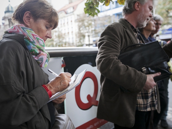 S Radovanem Lipusem o scénologii Václavského náměstí | 11. 10. 2014, Václavské náměstí