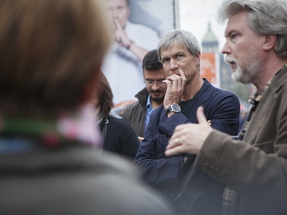 S Radovanem Lipusem o scénologii Václavského náměstí | 11. 10. 2014, Václavské náměstí