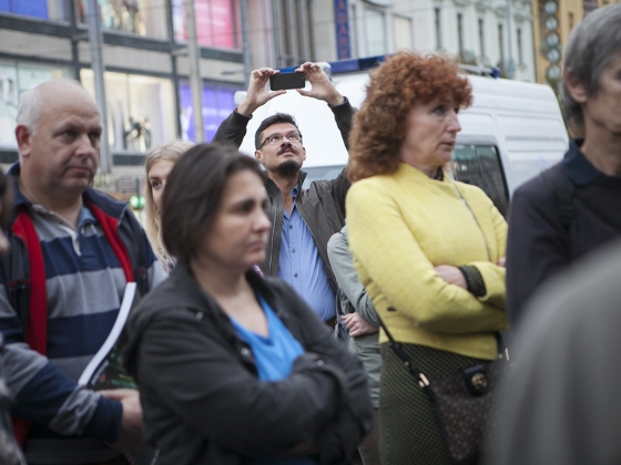 S Radovanem Lipusem o scénologii Václavského náměstí | 11. 10. 2014, Václavské náměstí
