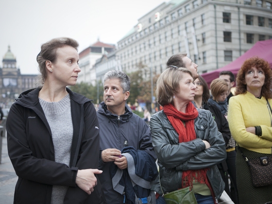 S Radovanem Lipusem o scénologii Václavského náměstí | 11. 10. 2014, Václavské náměstí