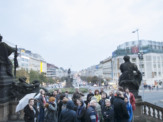 S Radovanem Lipusem o scénologii Václavského náměstí | 11. 10. 2014, Václavské náměstí