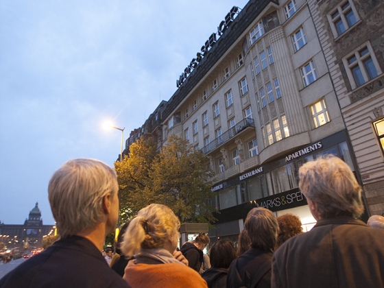 S Radovanem Lipusem o scénologii Václavského náměstí | 11. 10. 2014, Václavské náměstí