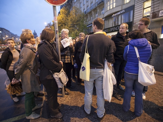 S Radovanem Lipusem o scénologii Václavského náměstí | 11. 10. 2014, Václavské náměstí