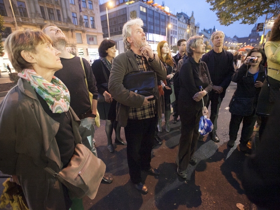 S Radovanem Lipusem o scénologii Václavského náměstí | 11. 10. 2014, Václavské náměstí